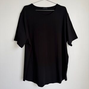 nuuds Crew Neck Stretch Cotton Tee in Black – XXXL